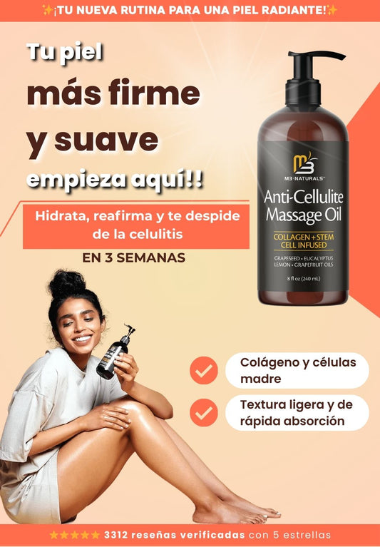 M3 NATURALS - Aceite de Masaje Anticelulítico